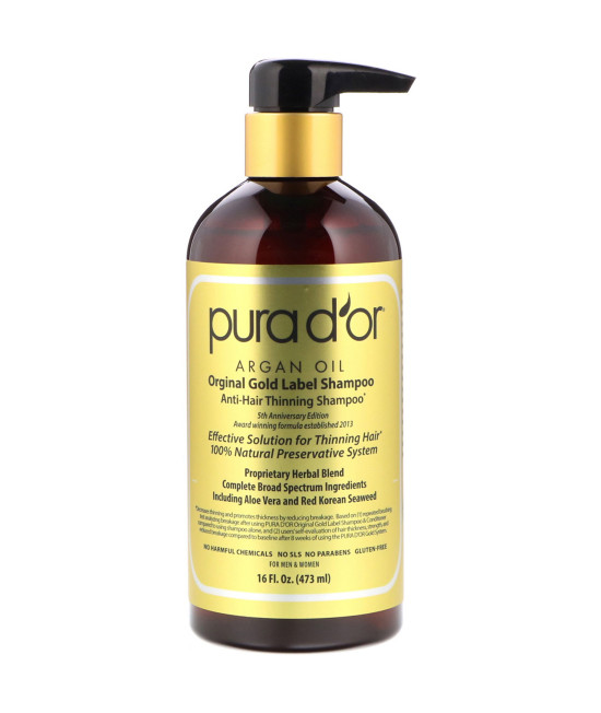 Pura D'or, Anti-Hair Thinning Shampoo, 16 fl oz (473 ml)