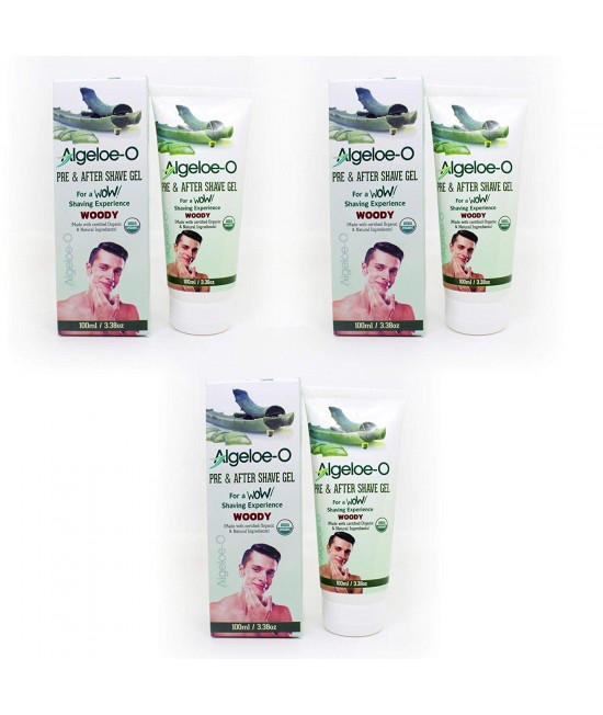 Aloevera Pre And After Shave Gel-Musk ,100 ml (3.38 Oz.), Pack Of 3 