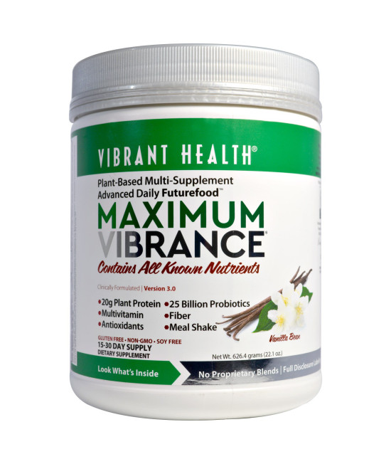 Vibrant Health, Maximum Vibrance, Version 3.0, Vanilla Bean, 1.4 lbs (626.4 g)